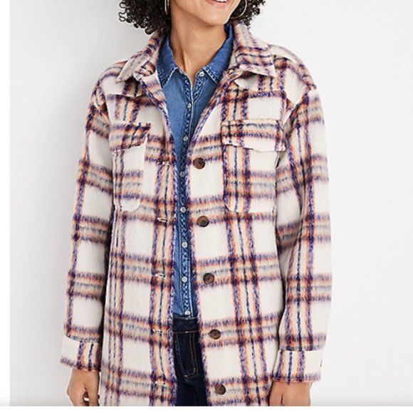 Maurices Faux Wool Plaid Shacket Size 2X, NWOT - Picture 1 of 5